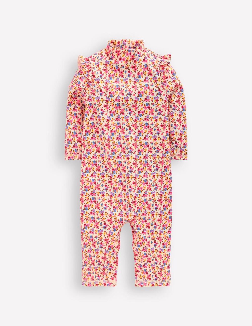 Baby Boden Floral Ruffle One-Piece Rashguard